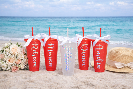 Customized Bridesmaids Plastic Tumblers