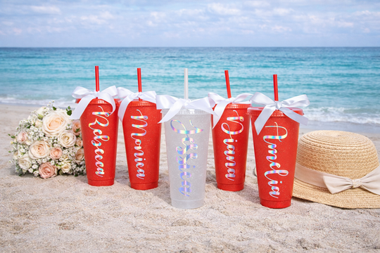 Customized Bridesmaids Plastic Tumblers