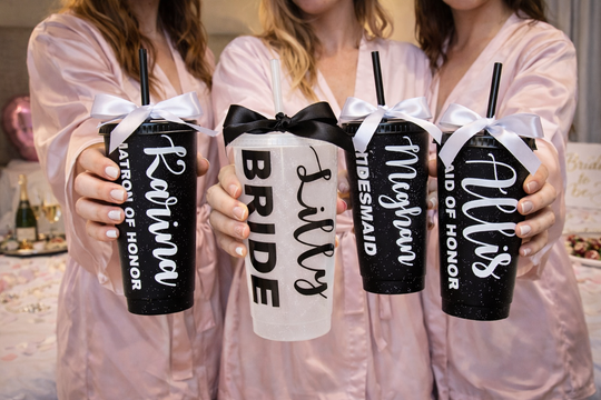 Customized Bridesmaids Plastic Tumblers