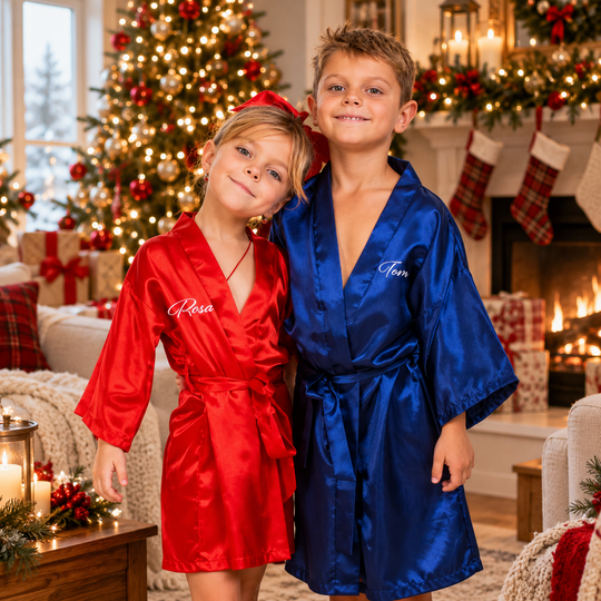 Family Matching Christmas Satin Robes
