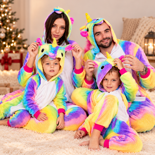 Family Matching Unicorn Rainbow One size Pajamas
