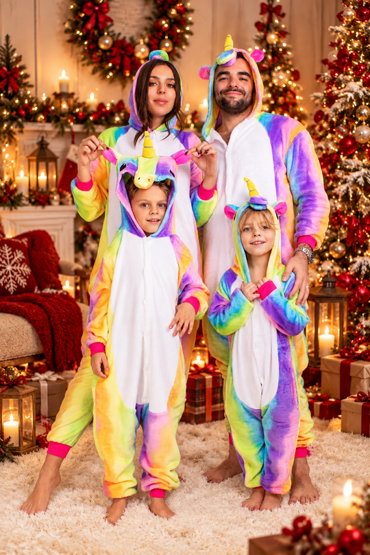 Family Matching Unicorn Rainbow One size Pajamas