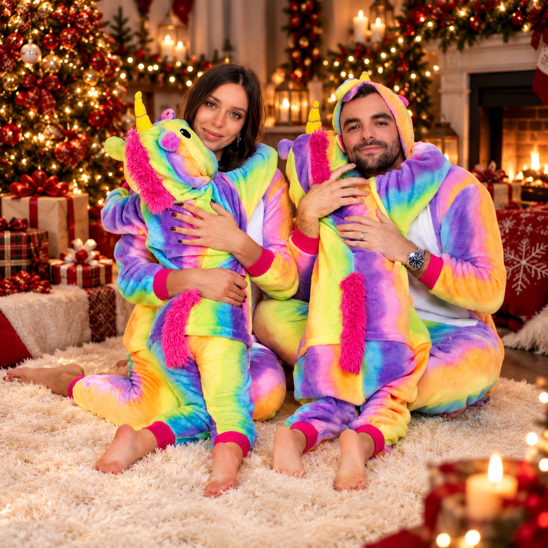 Family Matching Unicorn Rainbow One size Pajamas