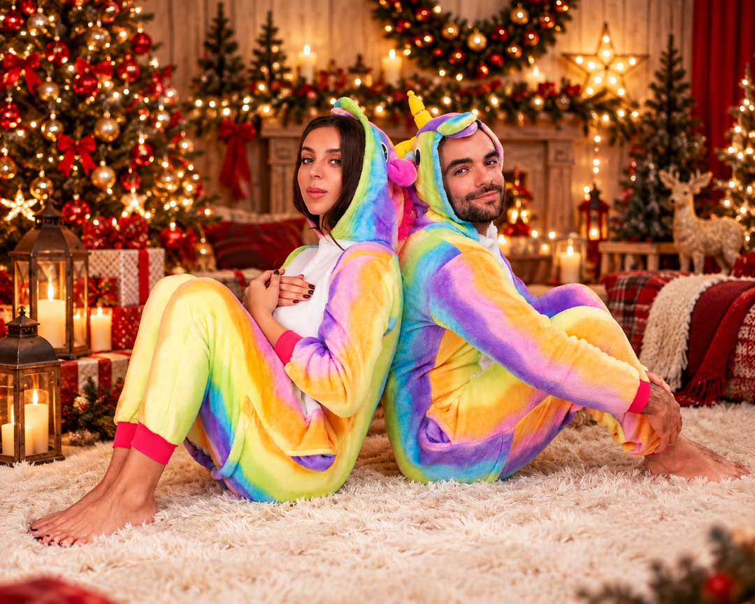 Family Matching Unicorn Rainbow One size Pajamas