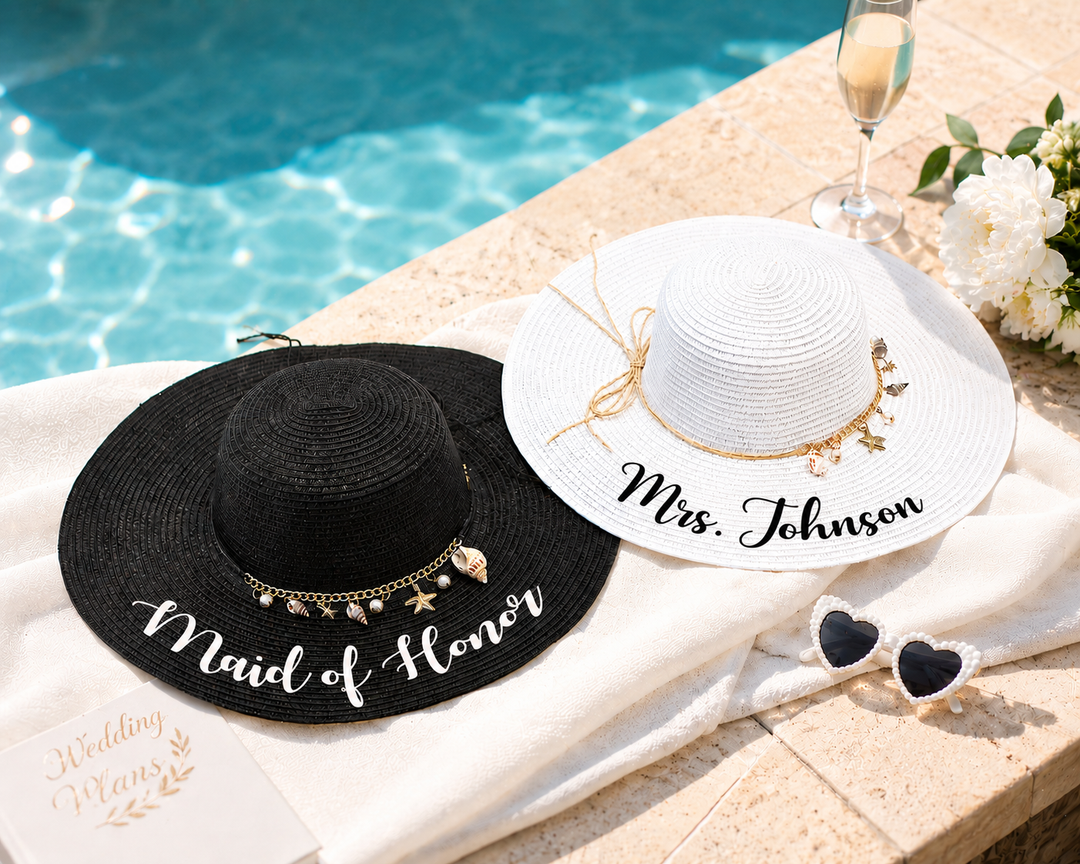 Personalized Women's Floppy Sun Hat with Shells