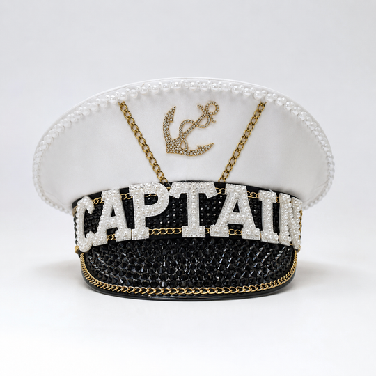 Captain Party Hat – Rhinestone & Pearl Statement Hat