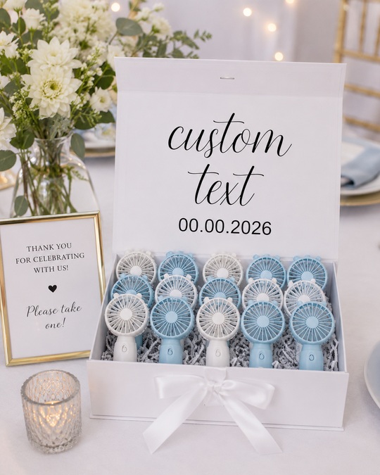 Set of Personalized Mini Handheld Fan Wedding Favors