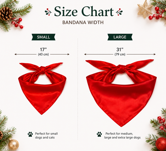 Custom Dog Satin Bandana Christmas RED & GREEN