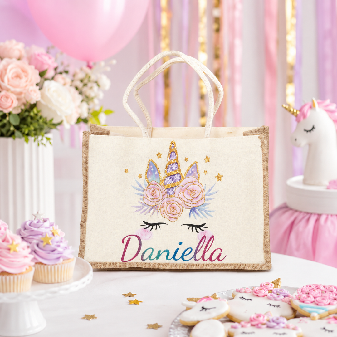 Personalized Unicorn Tote Bag