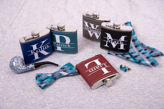 Groomsmen Custom Leather Flasks