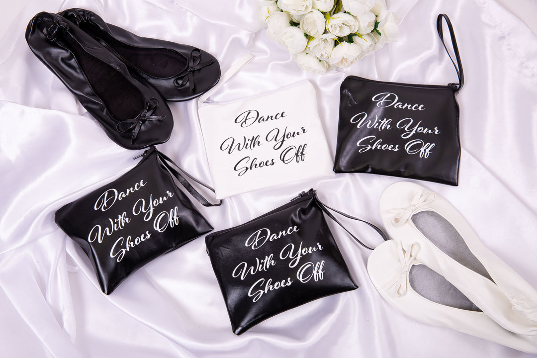 Foldable Personalized Ballet Flats / Dancing Flats for Wedding Guests