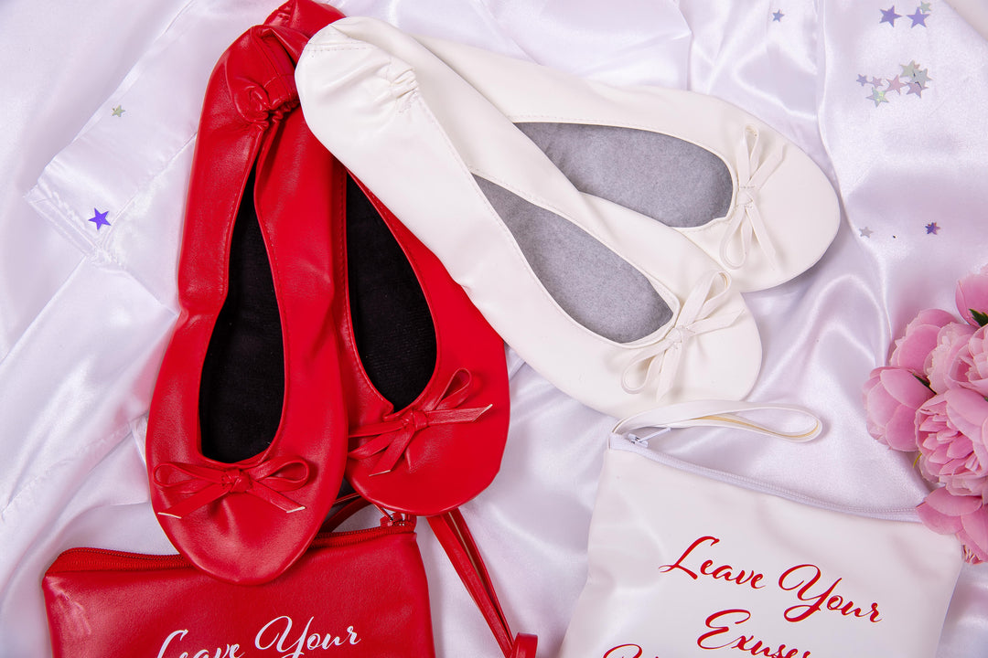 Foldable Personalized Ballet Flats / Dancing Flats for Wedding Guests