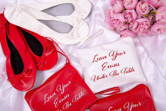 Foldable Personalized Ballet Flats / Dancing Flats for Wedding Guests