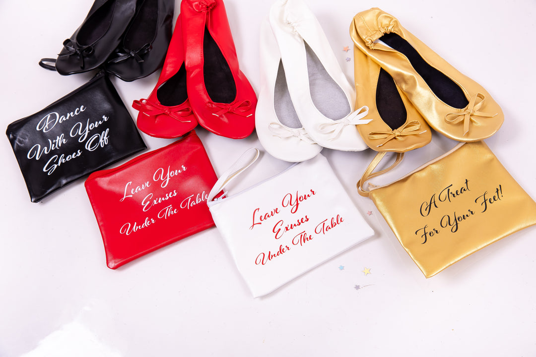 Foldable Personalized Ballet Flats / Dancing Flats for Wedding Guests