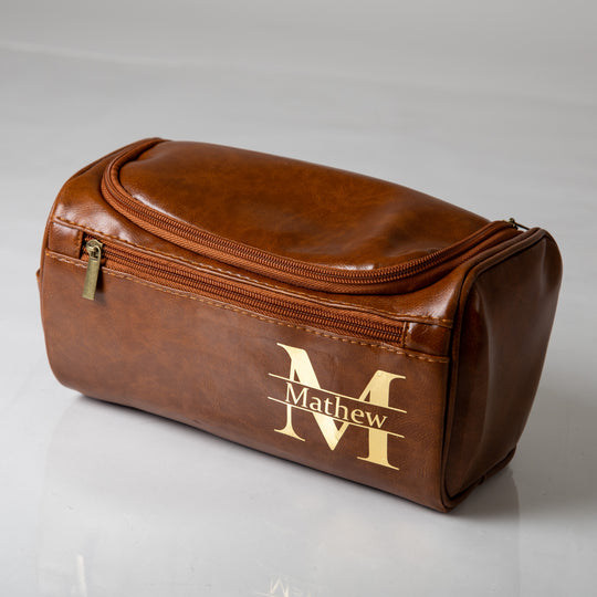 Groomsmen Personalized Leathers Toilet Bags