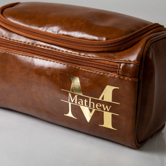 Groomsmen Personalized Leathers Toilet Bags