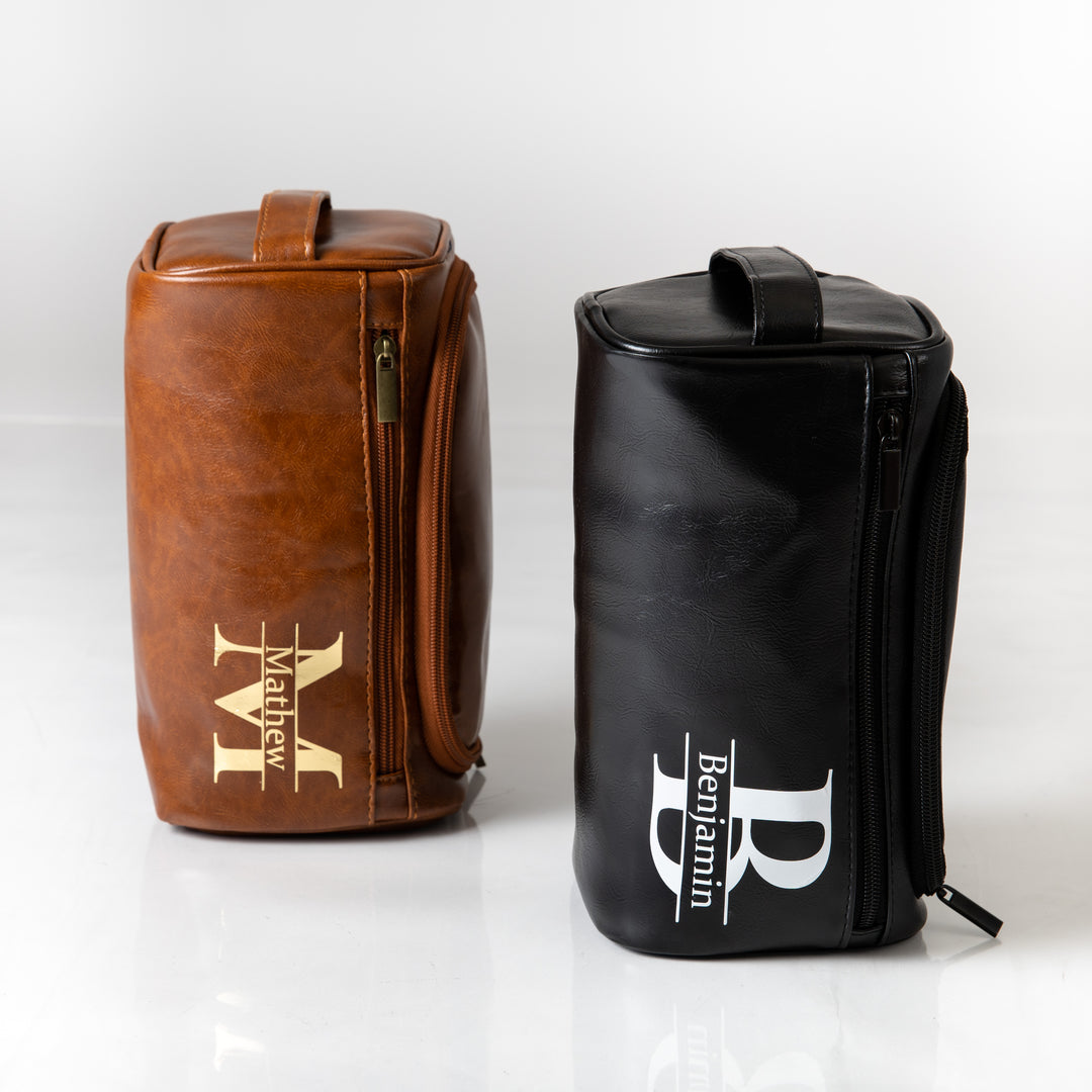 Groomsmen Personalized Leathers Toilet Bags