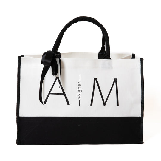 Custom Initials Canvas Tote Bag