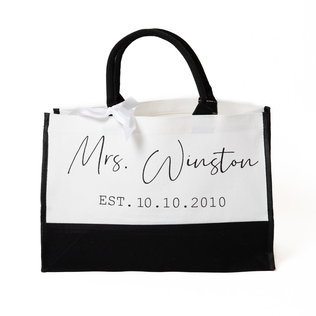 Custom Mrs Bridal Tote Bag