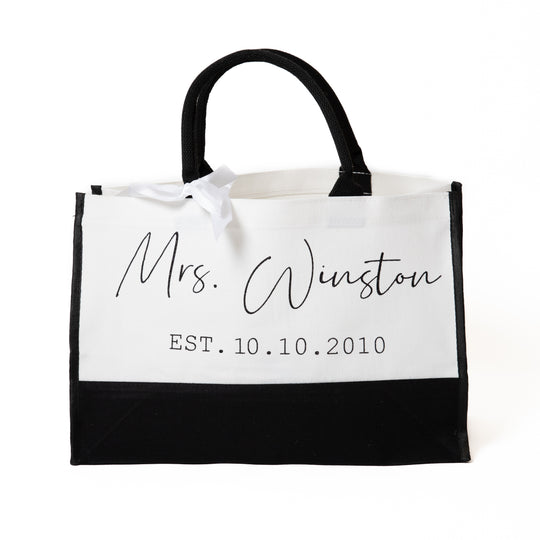 Custom Mrs Bridal Tote Bag