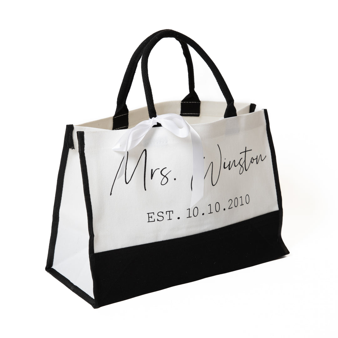 Custom Mrs Bridal Tote Bag