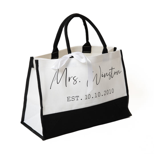 Custom Mrs Bridal Tote Bag