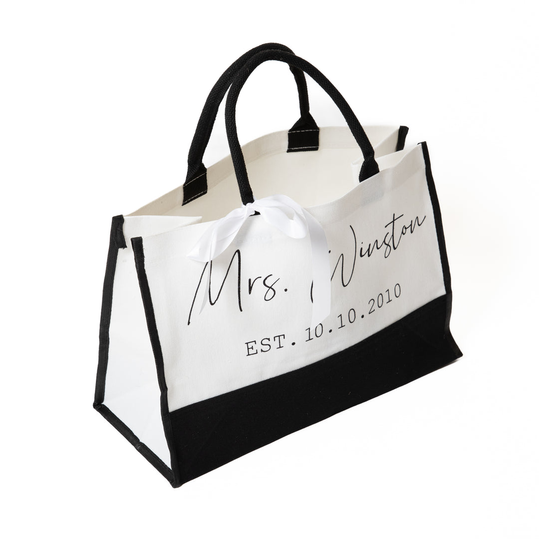 Custom Mrs Bridal Tote Bag
