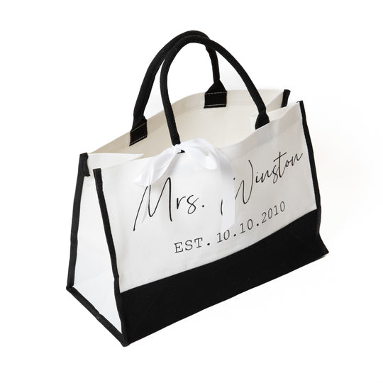 Custom Mrs Bridal Tote Bag