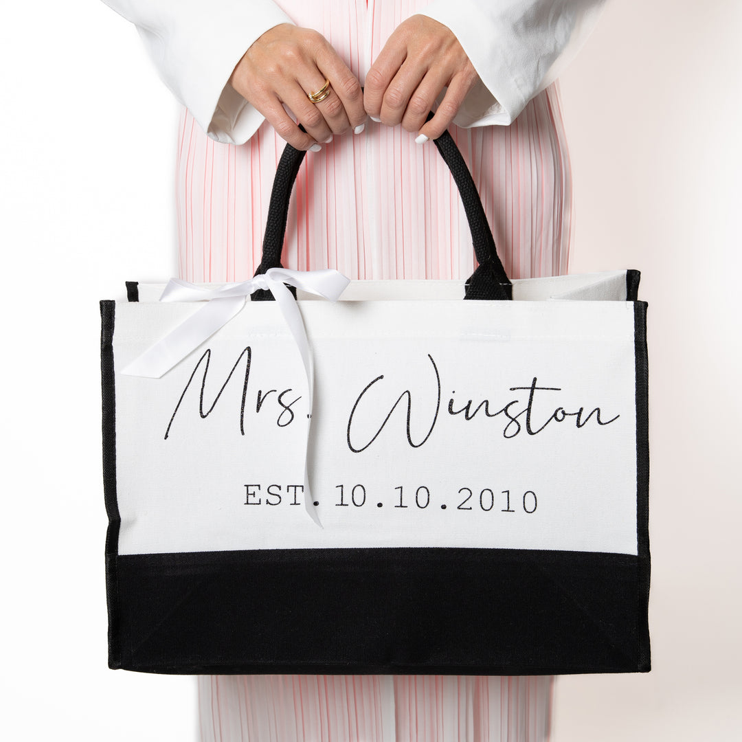 Custom Mrs Bridal Tote Bag