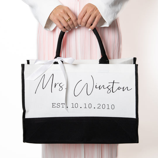 Custom Mrs Bridal Tote Bag