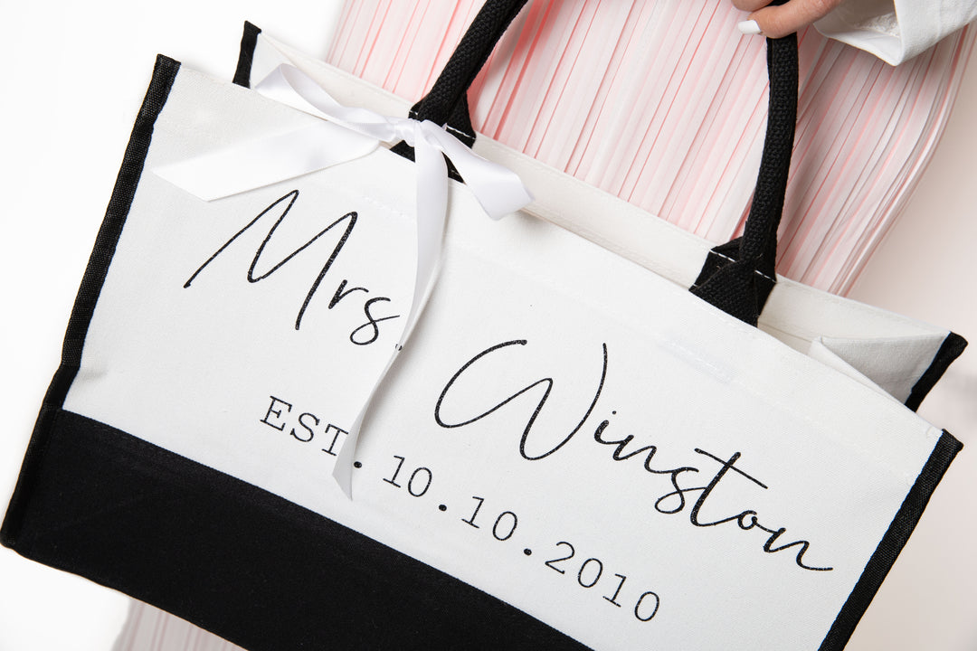 Custom Mrs Bridal Tote Bag