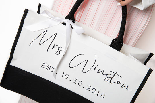 Custom Mrs Bridal Tote Bag