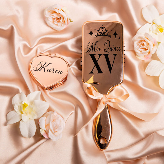 Miss Quince Gift Set: Hair Brush + Mirror