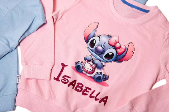 Personalized Kids Long Sleeve Shirt – Custom Name Cute Cotton Sweatshirt for Girls & Boys