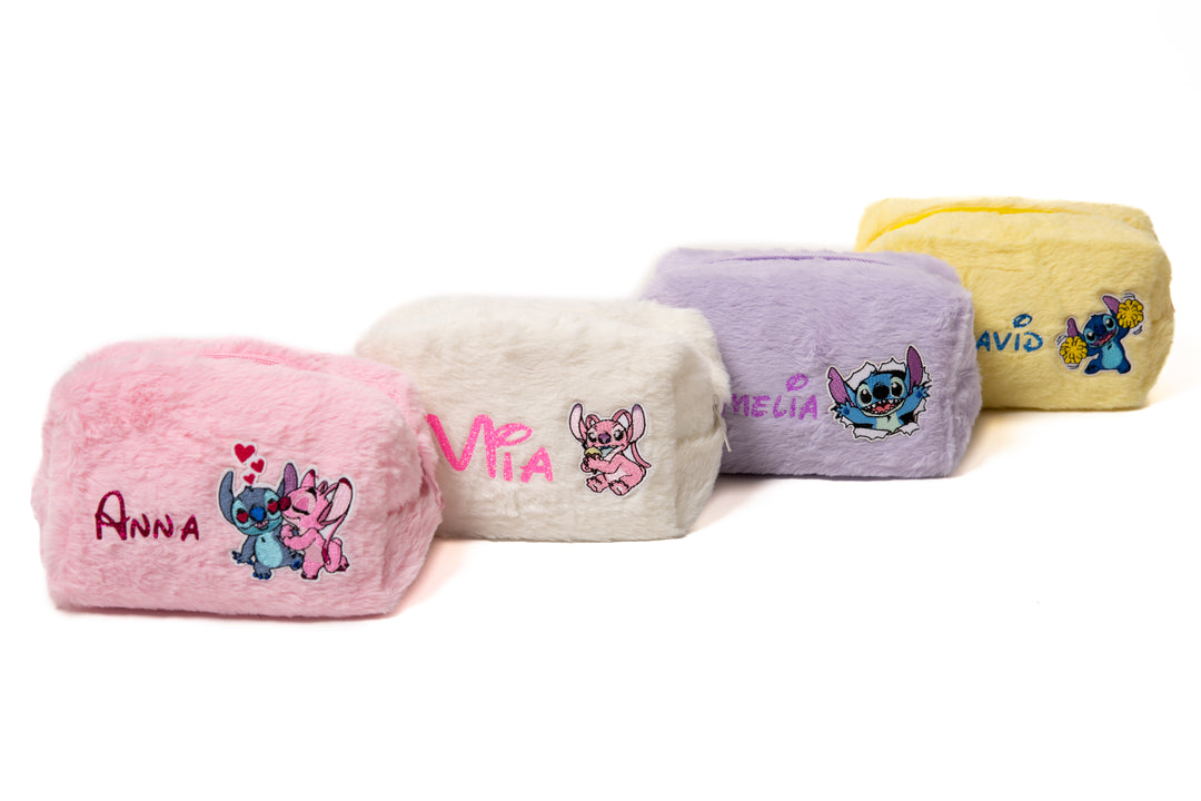 Custom Kids Fluffy Cosmetic Bag – Personalized Cute Makeup & Pencil Pouch for Girls