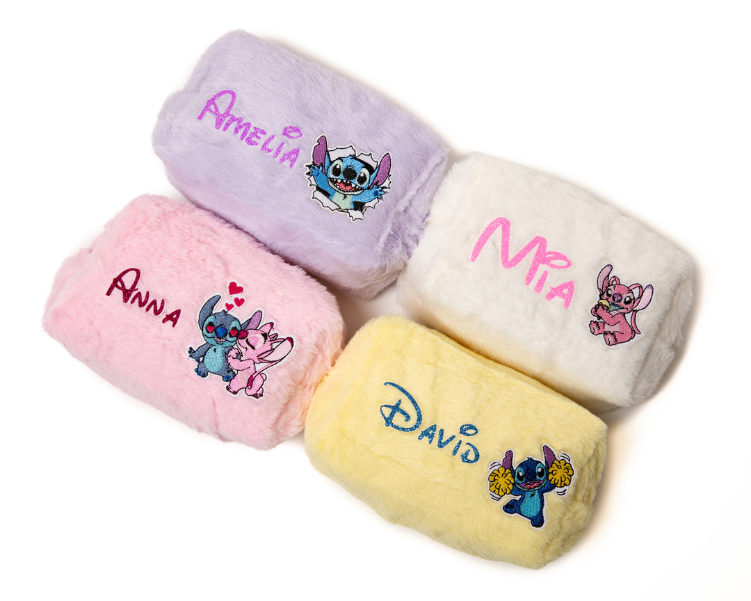 Custom Kids Fluffy Cosmetic Bag – Personalized Cute Makeup & Pencil Pouch for Girls