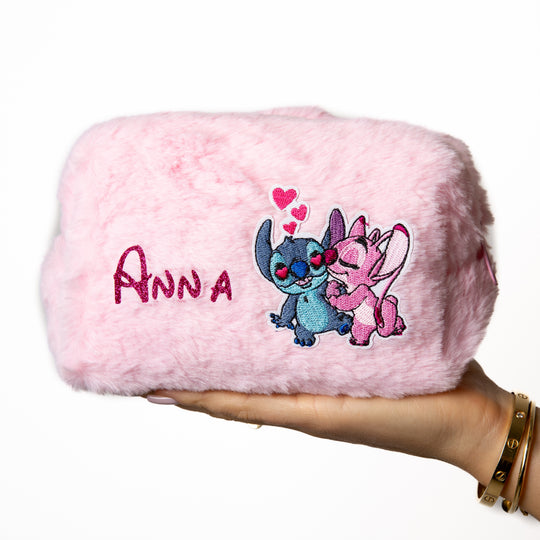 Custom Kids Fluffy Cosmetic Bag – Personalized Cute Makeup & Pencil Pouch for Girls