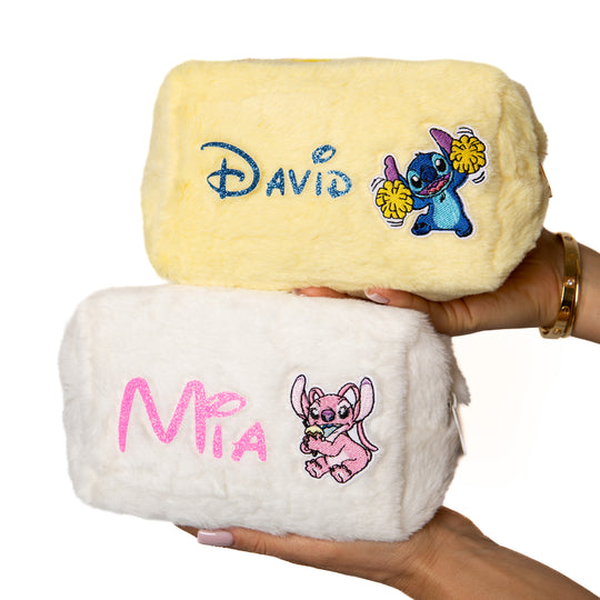 Custom Kids Fluffy Cosmetic Bag – Personalized Cute Makeup & Pencil Pouch for Girls
