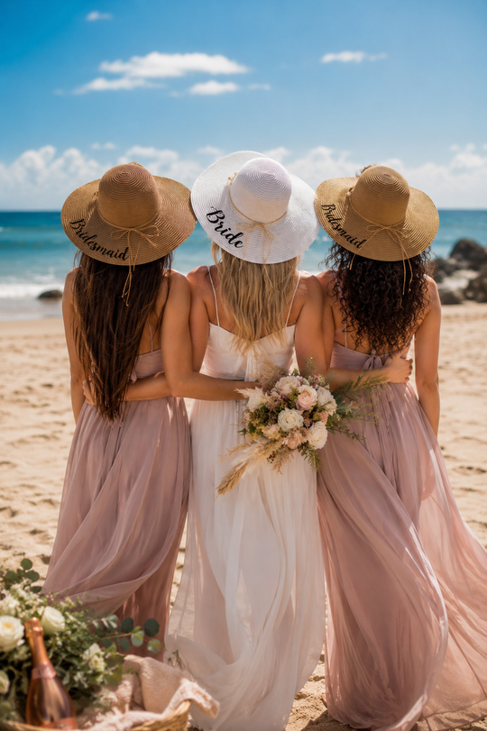 Personalized Women's Floppy Sun Hat with Shells
