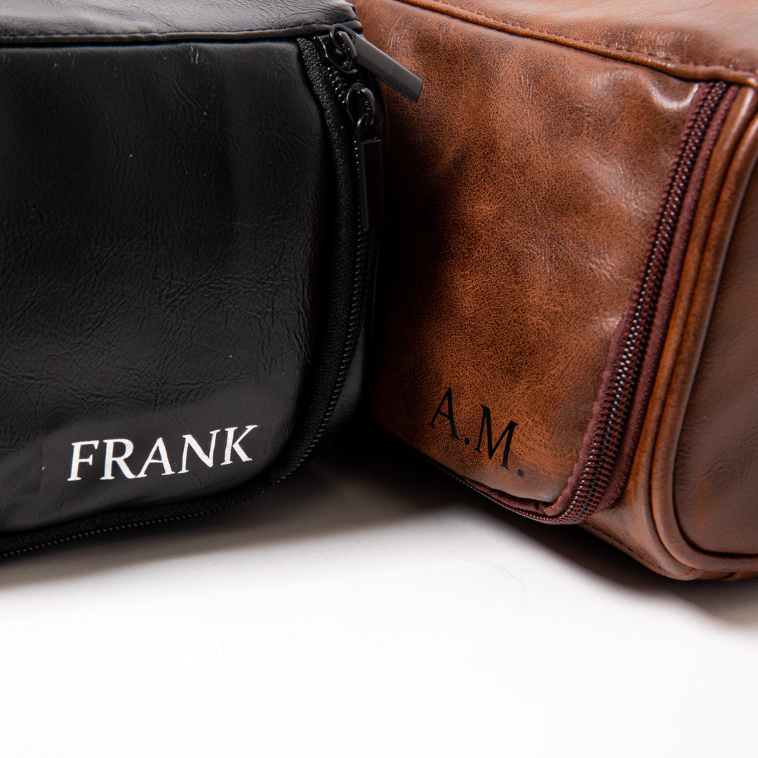 Groomsmen Personalized Leathers Toilet Bags