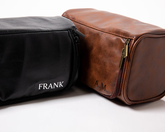 Groomsmen Personalized Leathers Toilet Bags