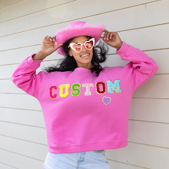 Custom Fluffy Letter Sweatshirts