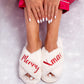 Waffled Cozy Terry Bathrobes and Fluffy Slippers Christmas Gift Set