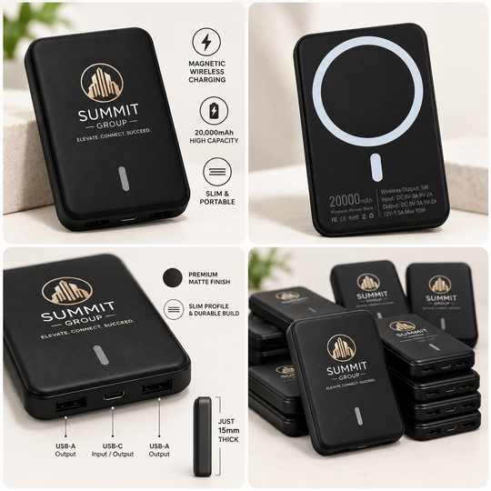 Custom Logo Wireless Power Bank 20000mAh
