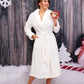 Waffled Cozy Terry Bathrobes and Fluffy Slippers Christmas Gift Set