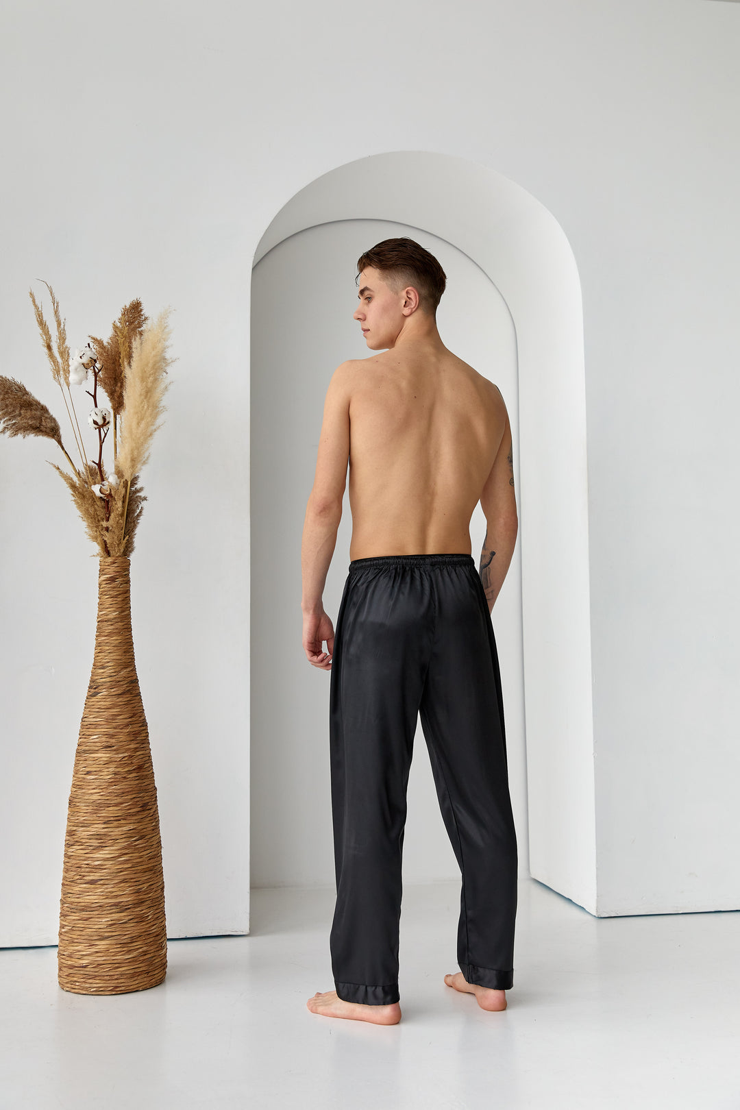 Men’s Satin Lounge Pants – Personalized Sleepwear Bottoms – Custom Pajama Pants for Him