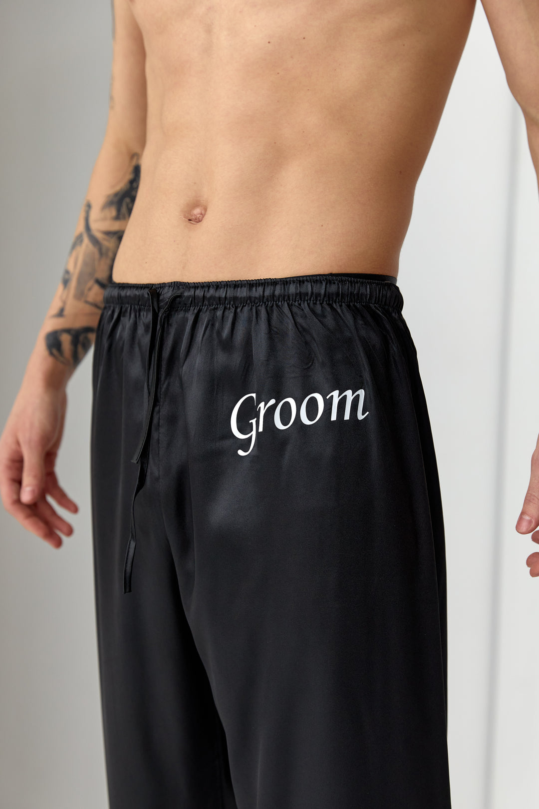 Men’s Satin Lounge Pants – Personalized Sleepwear Bottoms – Custom Pajama Pants for Him