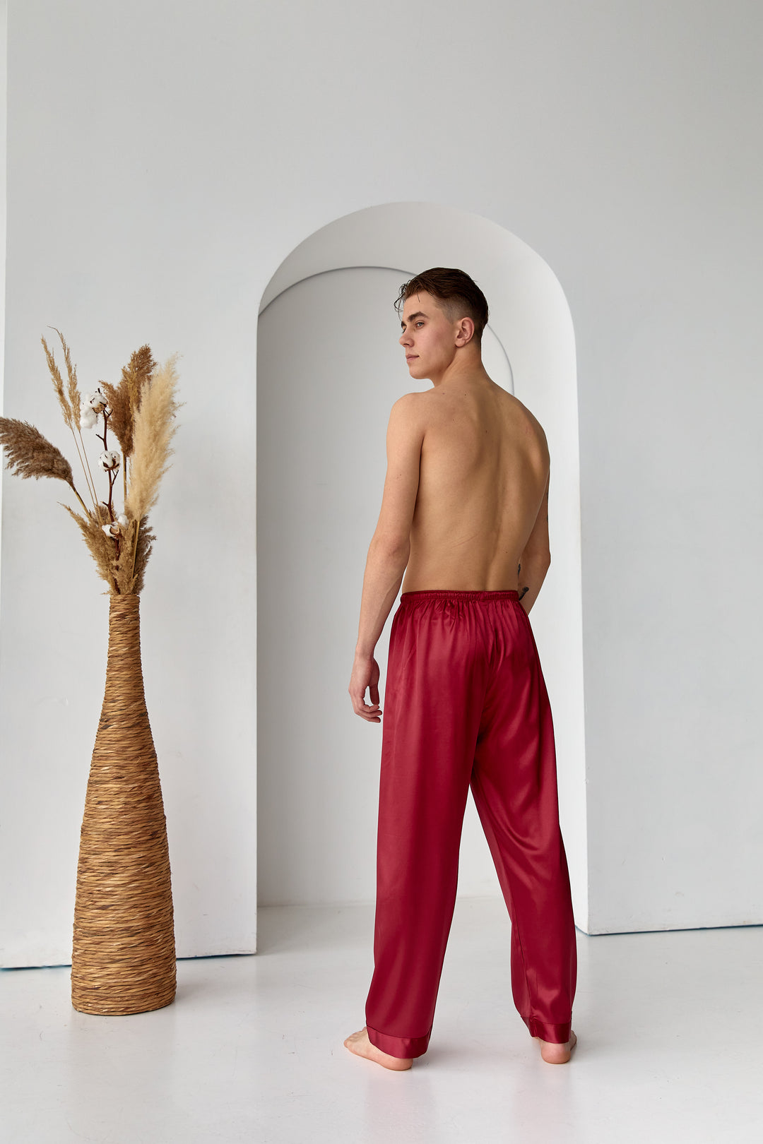 Men’s Satin Lounge Pants – Personalized Sleepwear Bottoms – Custom Pajama Pants for Him