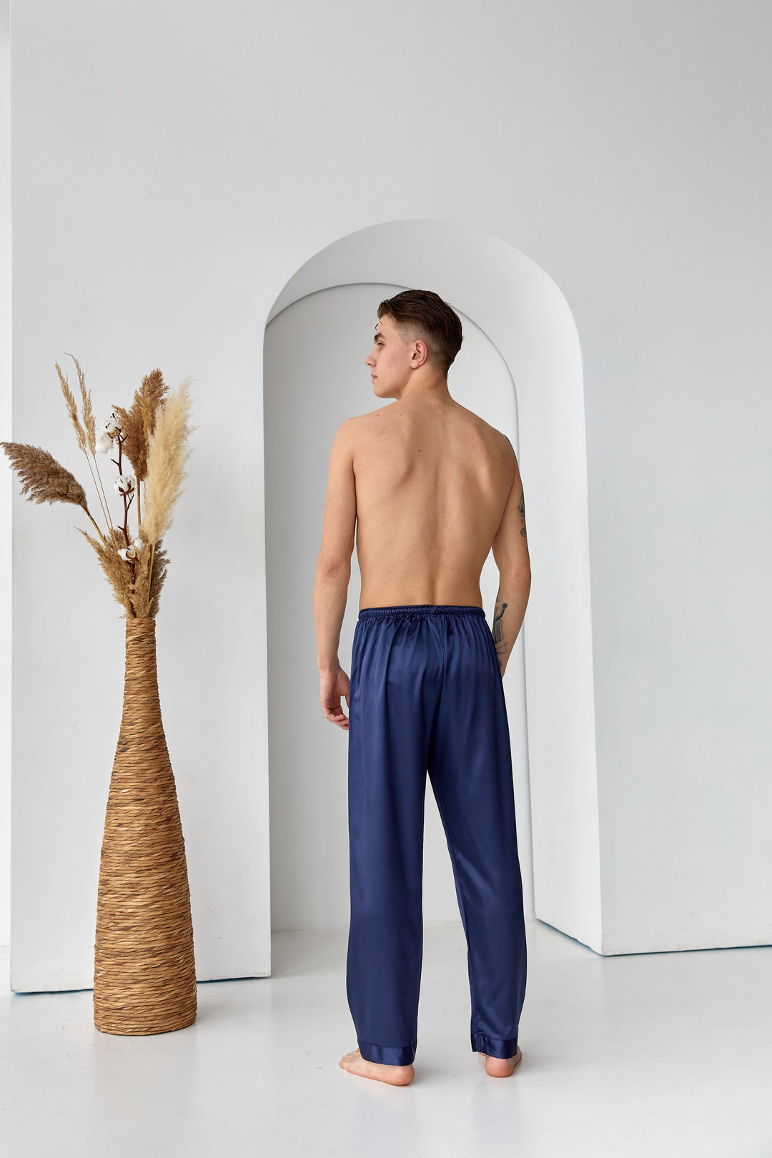 Men’s Satin Lounge Pants – Personalized Sleepwear Bottoms – Custom Pajama Pants for Him