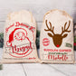 North Pole Express Christmas Gift Bag, Custom Santa Large Sack